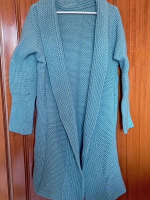 Handmade knitted cardigan petrol color new