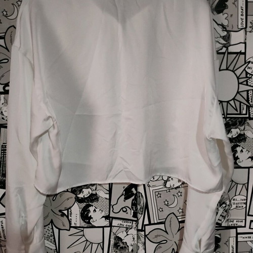 Crop shirt Bershka white like new, size S