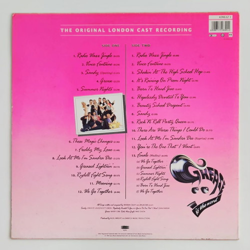 Grease The Original London Cast Recording vinyl LP mint condition