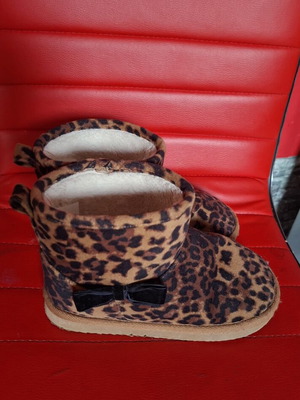 Children's leopard print boots used, size 32-33 H&M