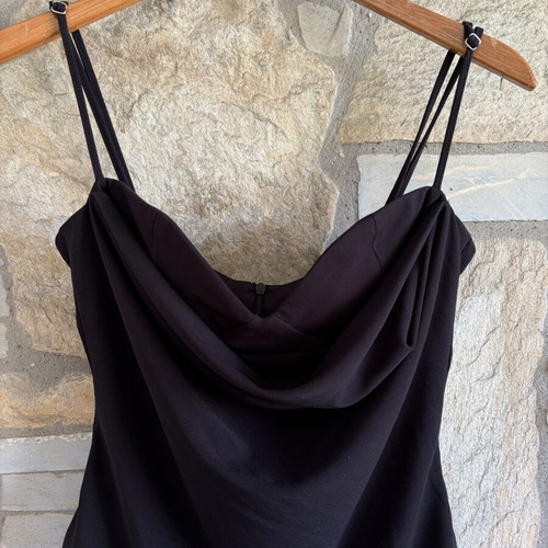 Zara elegant draped cowl neck sleeveless bodysuit black, like new