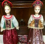  2  Ρωσικές   χειροποίητες  κούκλες  με   παραδοσιακές  ενδυμασίες