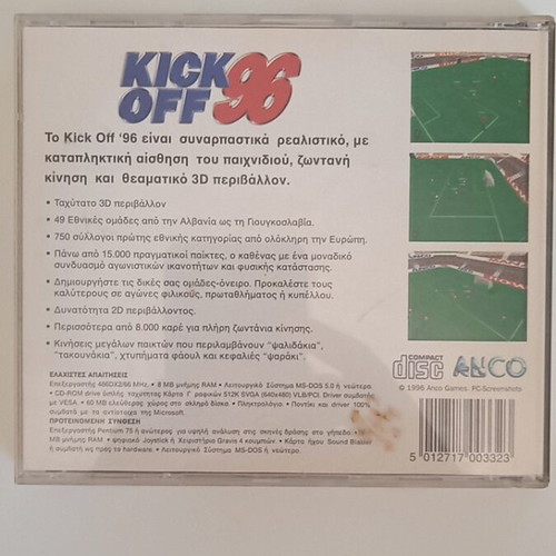 Kick Off 96 PC CD ROM game