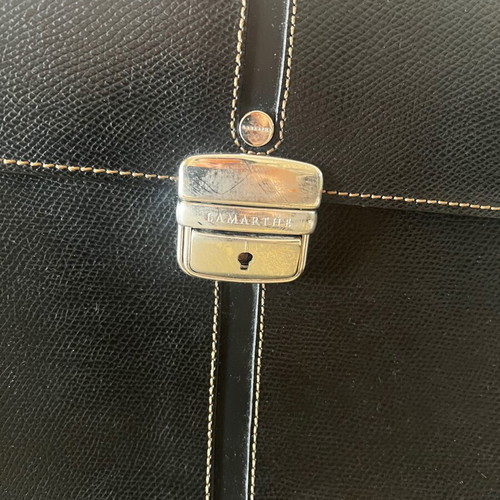 Lamarthe leather bag like new, black, with laptop compartment
