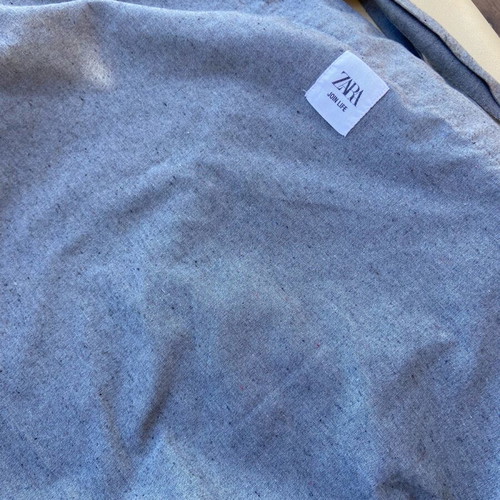 Zara gray fabric bag hand-painted new, large capacity