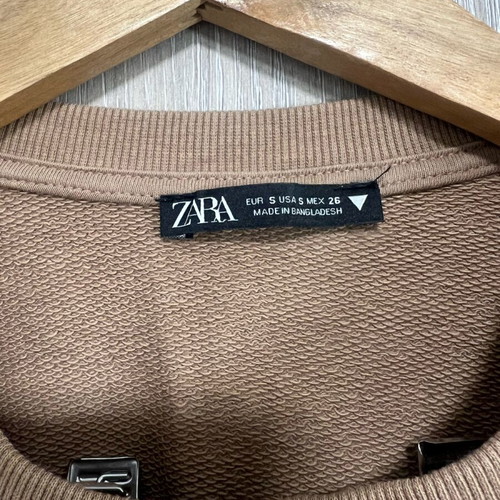 Zara cropped sweatshirt used, beige, size S