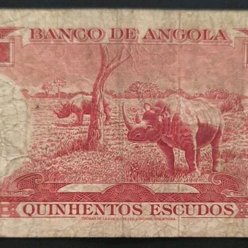 500 Escudos 1970 banknote Portuguese Angola used