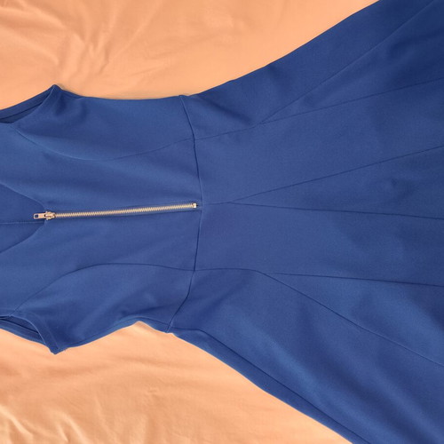 Blue dress mini with chest zipper like new, size M