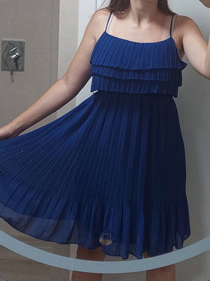 Fervente pleated summer dress like new, blue roua, size M