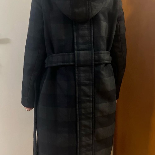 Maje coat new with belt and removable hood multicolor