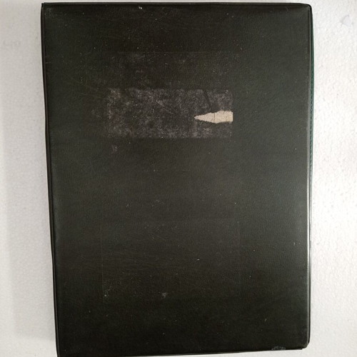 Vintage small filing folder used with stuck stickers