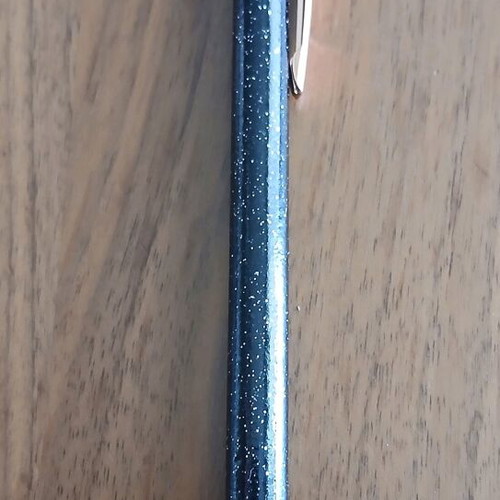 Metal pen with glitter and spare refill new