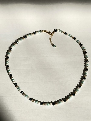 Handmade necklace with mother of pearl and gold hematite new