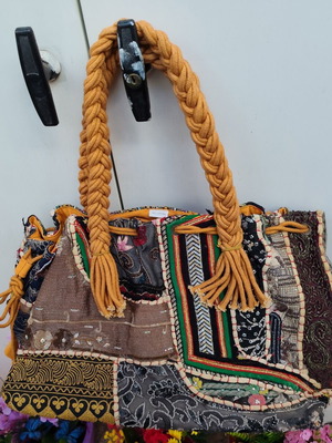 Υφασμάτινη τσάντα ώμου Boho Ethnic χειροποίητη, 100% βαμβακερή