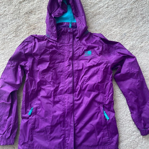 Karrimor windproof waterproof jacket used, purple and turquoise