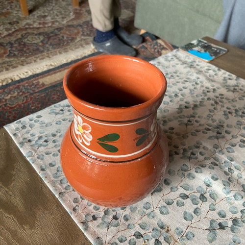 Clay vases used and glass