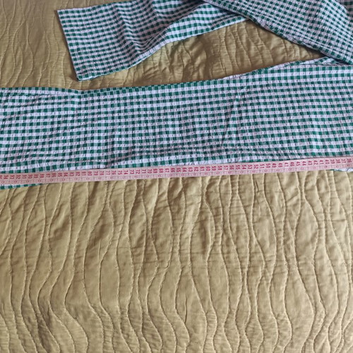 Mango green and white gingham pants like new, size S