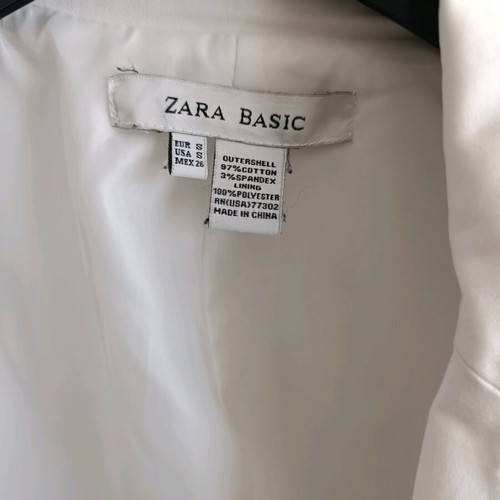 Zara white women's blazer used, fitted, size S