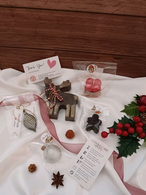 Gift set with reindeer, scented tablet, wax melts and bubble charm '26 new