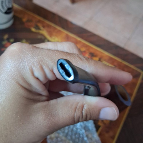 Vintage briar tobacco pipe with metal ring
