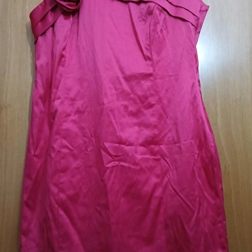 Assy Fashion midi satin dress pink like new, size L