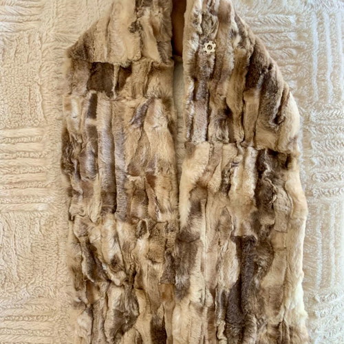 Natural fur scarf Christina Titi Design new, beige