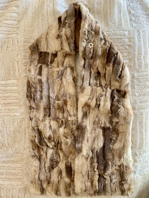 Φυσική γούνα κασκόλ Christina Titi Design καινούργιο, μπεζ