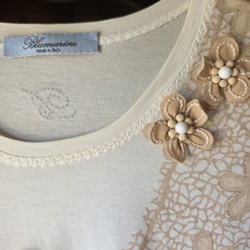 Blumarine blouse cotton size M like new, white and blue polka dot