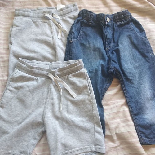 Boys' shorts used, pack of 3, gray and blue, Zara and H&M
