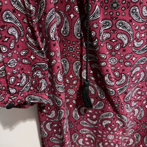 Burgundy blouse dress with paisley used, size M
