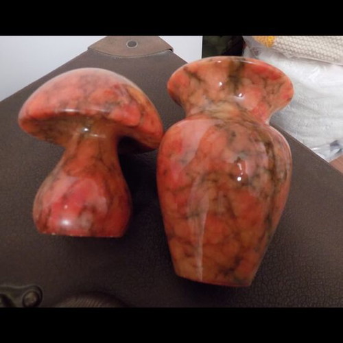 Mineral figurines used, about 10 cm, set of 2 pieces