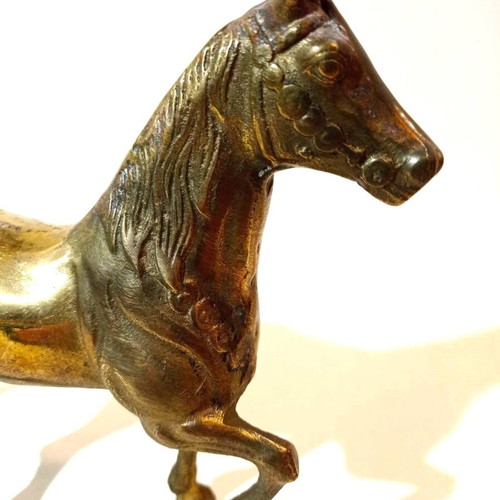 Bronze decorative horse used with carved details