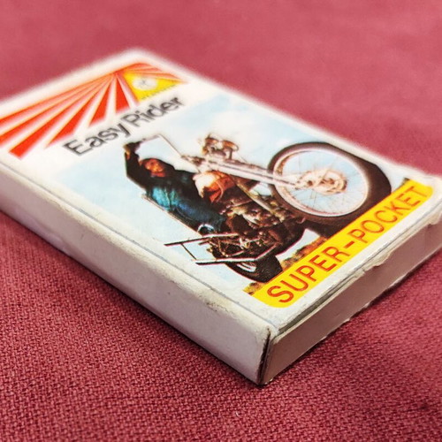 Collectible 1970s card deck with vintage motorcycles like new