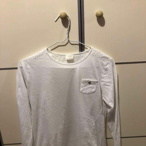 White thin long-sleeve Zara girls blouse like new