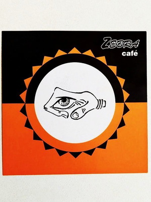 Vintage διαφημιστικό flyer Zebra Cafe άριστη κατάσταση
