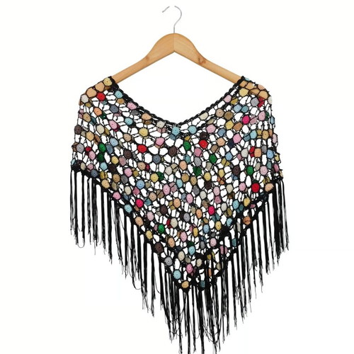 Boho scarf new with colorful bright colors and embroidered stones