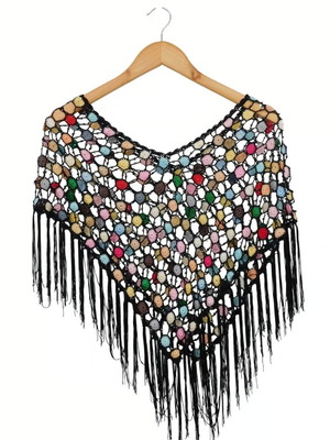 Boho scarf new with colorful bright colors and embroidered stones