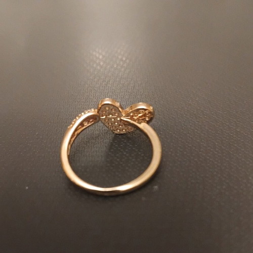 Ring pink gold with heart 15.3 mm new