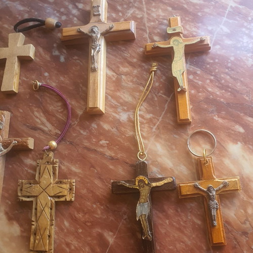 Wooden crosses set, pack of 9