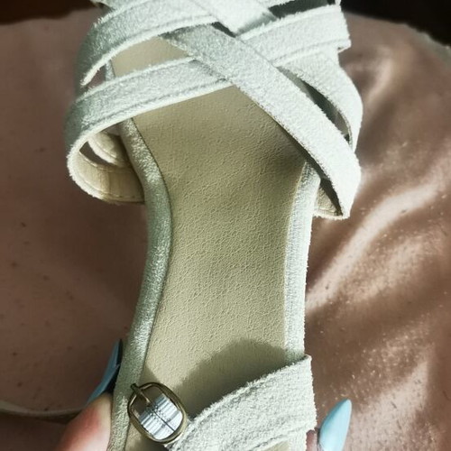 Beige platform sandals new, heel height 9 cm, size 37