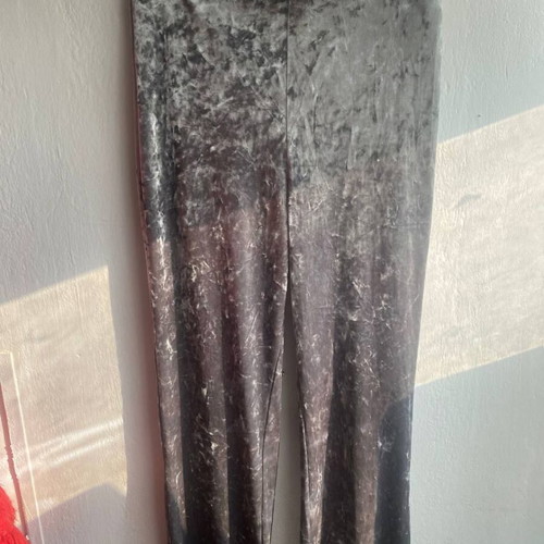 Mango velvet flared pants silver grey size S like new