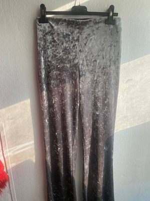 Mango velvet flared pants silver grey size S like new