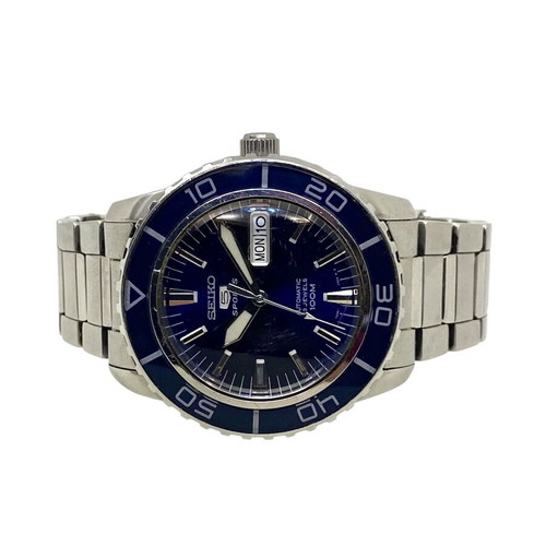 Seiko 5 Sports ανδρικό ρολόι μεταχειρισμένο, μπλε καντράν, αυτόματο