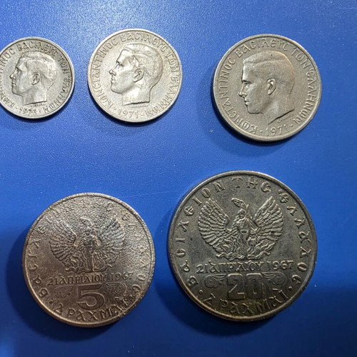 Greek Coins 14 Pieces 1967-1974 Like New