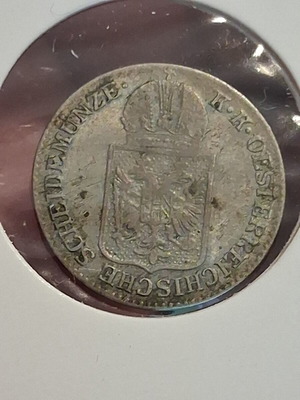6 Kreuzer 1849 coin used from Austrian Empire