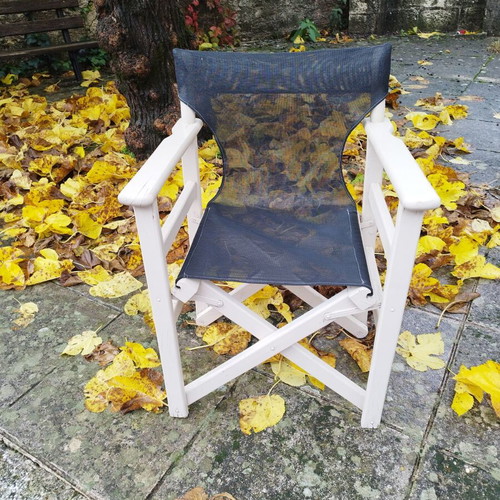Director chairs for outdoor use, foldable with armrests