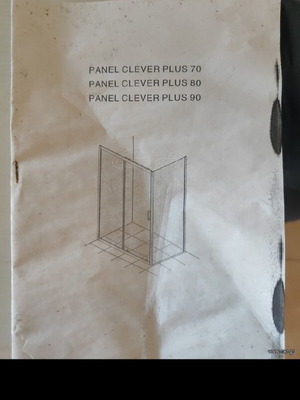 Καμπίνα Aquarelle Clever 70 Black Plus Panel καινούργια, 6mm tempered glass