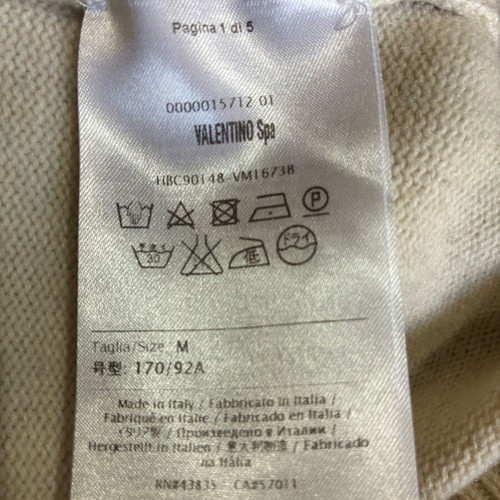 Valentino Garavani 100% cashmere sweater used, white and blue