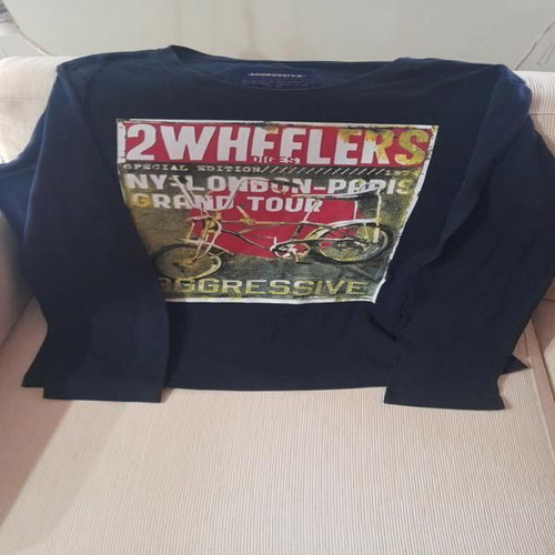 Aggressive Collection Long Sleeve Shirt Medium like new, blue and red for kids and teens