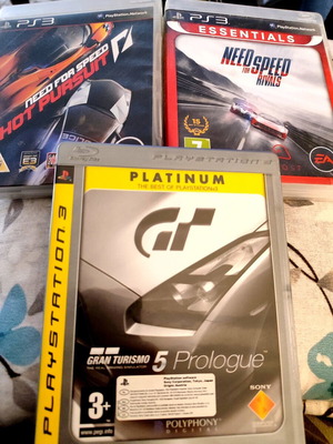 Pack of 3 used PS3 games, Need for Speed and Grand Turismo